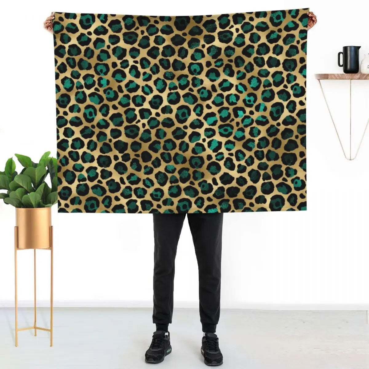 Dark Green Leopard Print Throw Blanket anime Hairys Plaid Bed covers Winter beds Tourist Blankets
