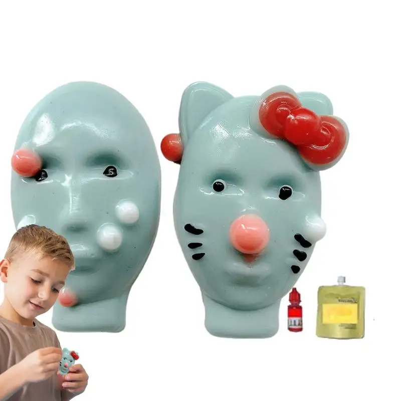 1/2pcs Pimple Popping Fidget Toy Alien Zit Popping Fidget Toys Reusable Refillable Weird Novelty Zit Squeezer Fun Squeeze Game