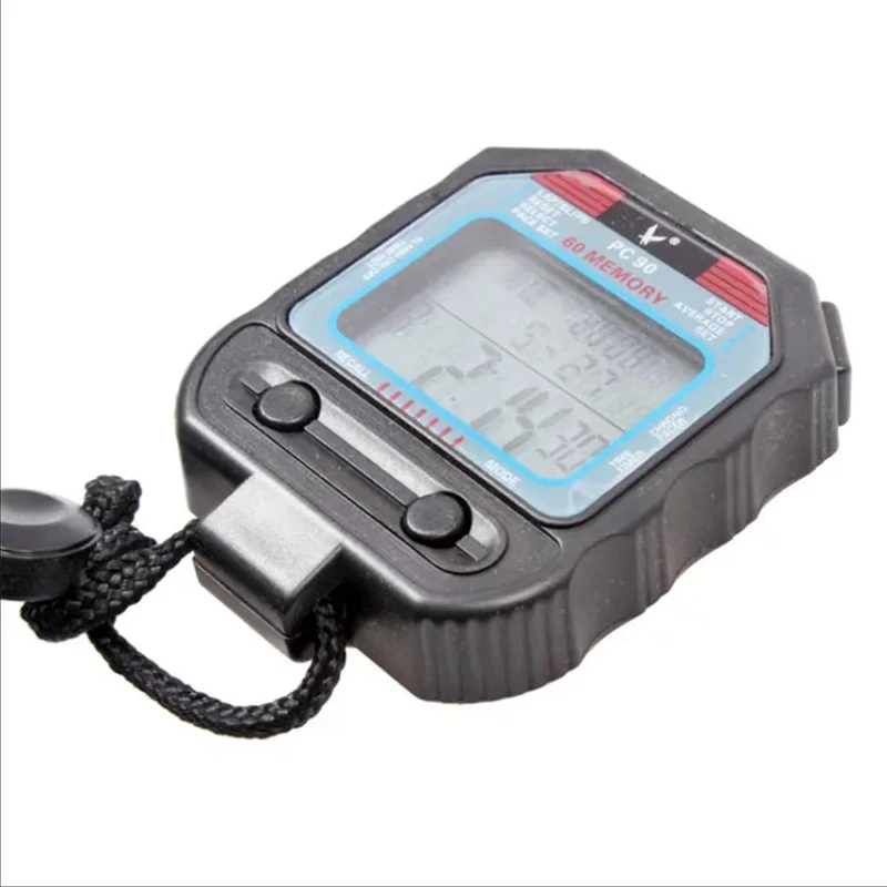 Professional Handheld Digital Stopwatch Three Row 60 Track Memory Timer Outdoor Sports Training Stop Watch Precision Timer Tools