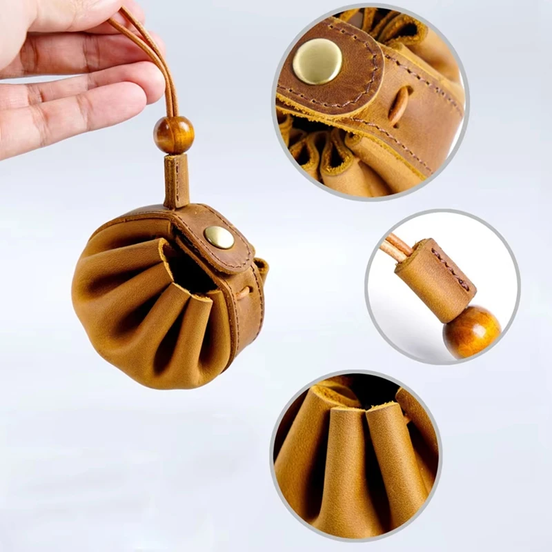 Vintage Medieval Artificial Leather Dice Bag - Drawstring Pouch For D&D, Game Role Playing Games, Coin Storage