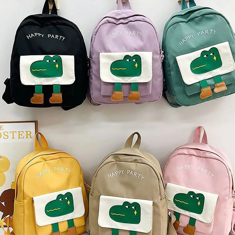 2024 New Popular Cartoon Fashion Children's Backpack Kids 6 Colors Crocodile Pattern Shoulders Bag