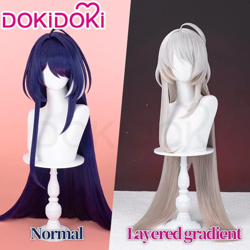 2025 ❤ New IN STOCK Game Honkai: Star Rail DokiDoki Women 80cm Long Straight Wig Acheron Cosplay Tattoo Scalp ★★