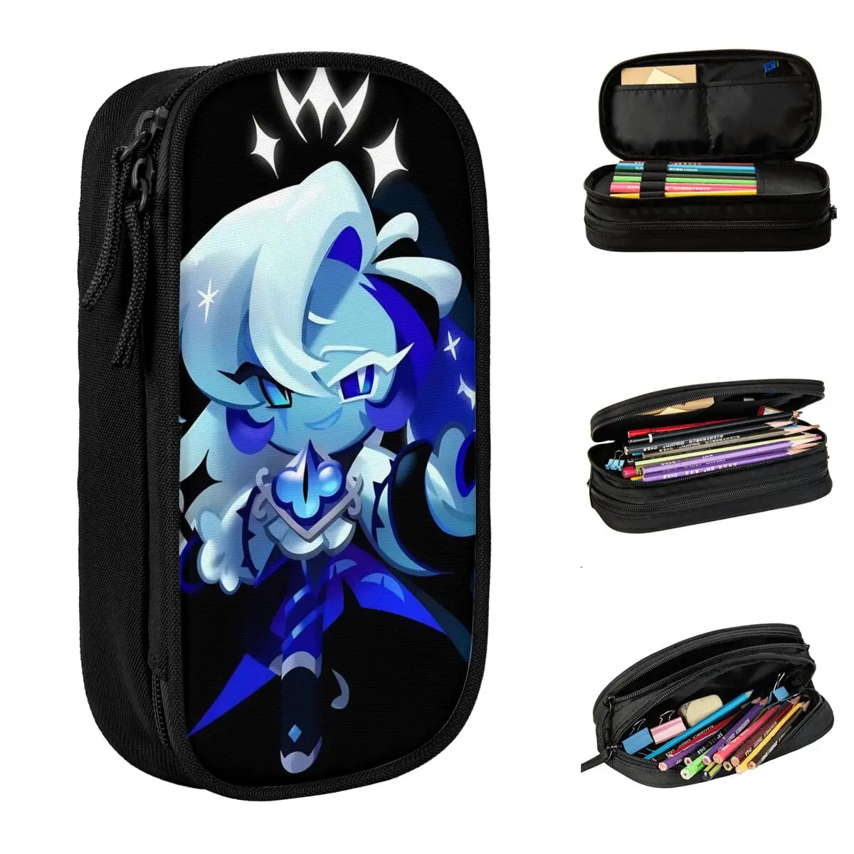 Cute Shadow Milk Cookie Run Kingdom Game Pencil Cases CRK Cartoon Pen Holder Bag Girl Boy Large Storage School Pencilcases