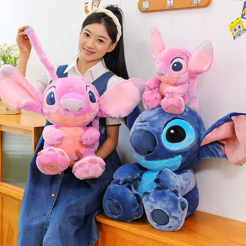 

MINISO Дисней мультфильм Лило и Стич плюшевая игрушка розовый синий стежок мягкие плюшевые подушки куклы украшение комнаты GirlFrend подарки
