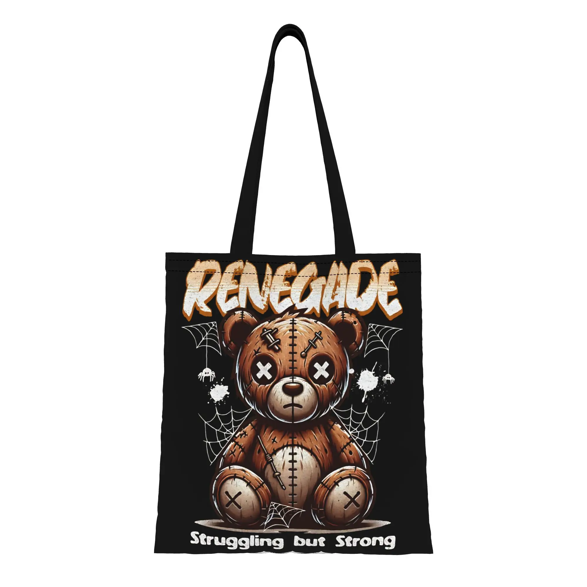 

1PC Renegade Bear Canvas Tote Bag Renheads Dark Pop Canvas Tote Bag Perfect for Shopping Grocery Travel & Outdoor