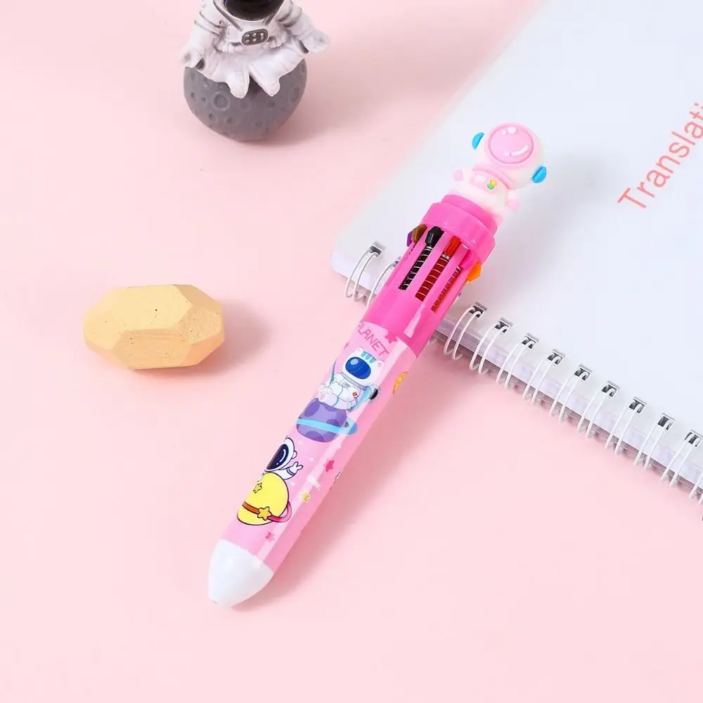 Multifunctional Astronaut Color Ballpoint Pen Quick Dry Colorful 10 Colors Ballpoint Pen Durable Cartoon Multicolored Pen