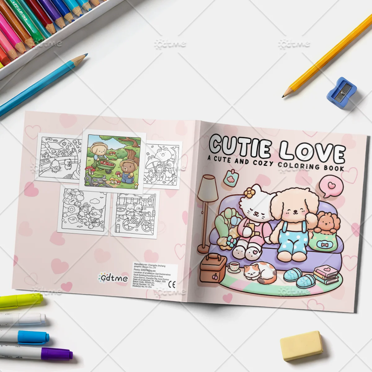 CUTIE LOVE Malbuch mit Kühnen und Einfachen Mustern für Erwachsene Niedliches Zeichenbuch Perfektes Geschenk für Partys und Geburtstage ﻿ – Detail 3