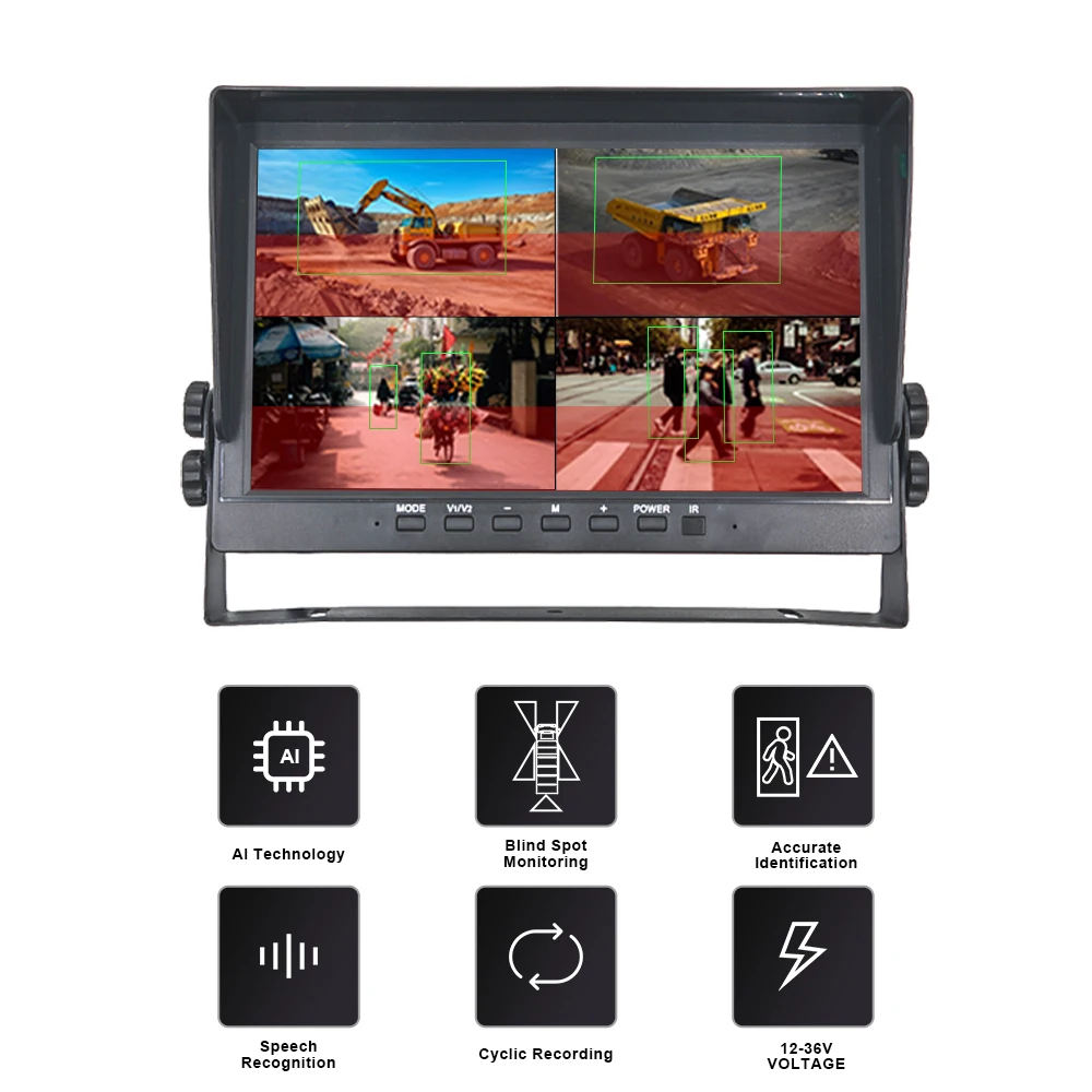 Hot Sale DVR BSD AI  ing System with 10.1 Inch 4CH   and 1080P  s for Heavy  Vehicles