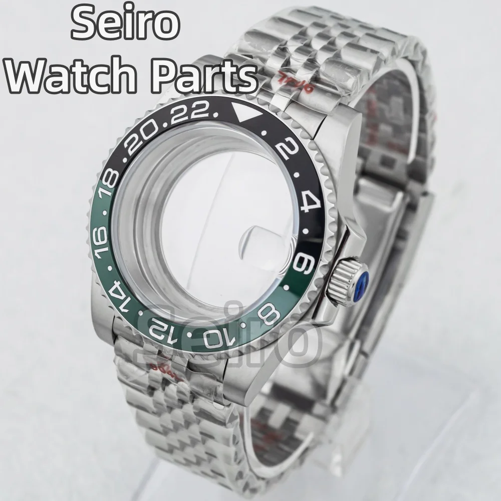 

40mm NH35 Case Oyster Bracelet for Sub Yacht GMT NH34 NH35 NH36 movement 28.5mm Dial Watch Cases 316L Steel Sapphire Waterproof