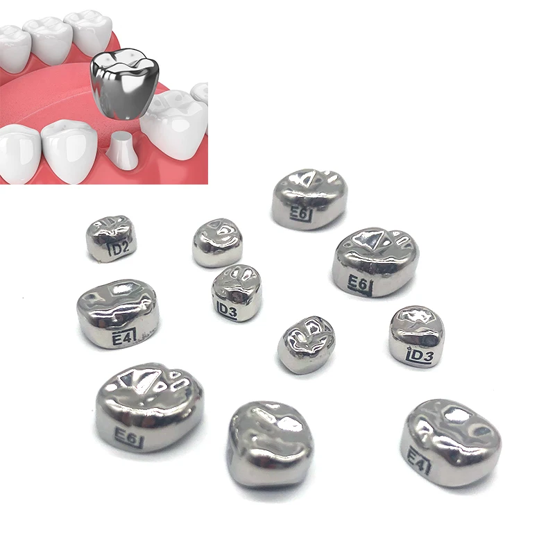 

Kids Primary Molar Stainless Steel Crowns Orthodontic Temporary Brackets Dentist Use Dental Crowns for Children