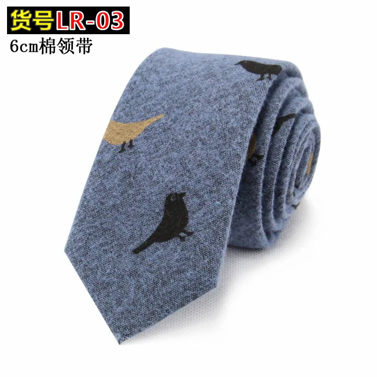 Corbata de algodón de cáñamo para hombre, traje Formal con estampado informal de negocios, estilo universitario, combina con todo, patrón de dibujos animados, nueva versión coreana