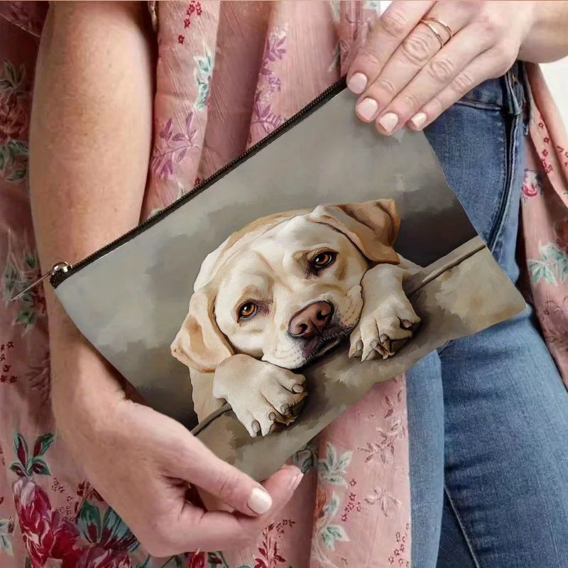 かわいいラブラドール犬柄の化粧バッグ - 素敵な多機能ジッパーポーチ、ジュエリー収納バッグ