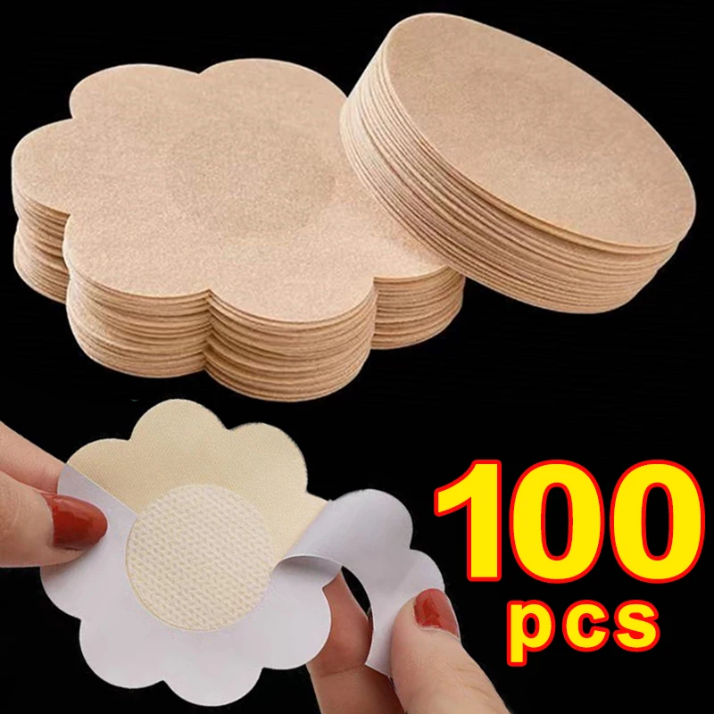 

100pcs Women's Invisible Breast Petals Lift Tape on Bra Nipple Stickers Chest Stickers Adhesivo Bra Nipple Covers Accessories