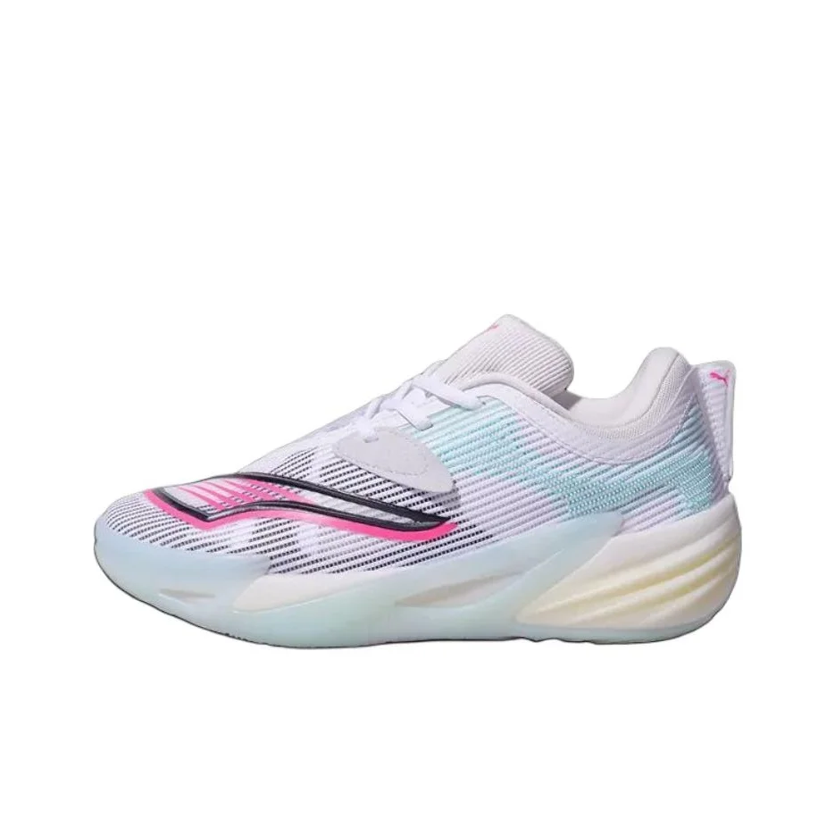 PUMA Abrasion Resistant Low top Basketball Shoes Unisex Blue Pink 311521-01