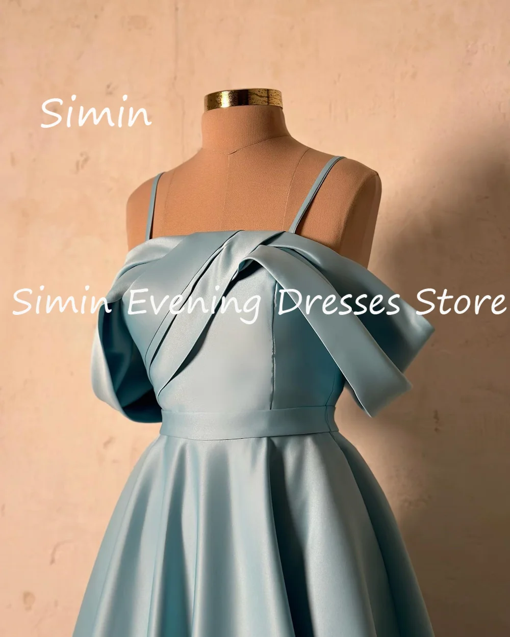 Simin Satin a-line Off-the-spalla Ruffle abito da ballo formale lunghezza pavimento abiti da sera eleganti saudita per le donne 2023