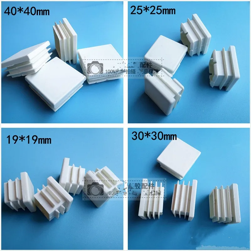 4Pcs Chair Leg Plastic Whitle End Cap Square Tube Insert White 15mm 20mm  30mm 40mm Anti Slip Feet Protector Pads Home Decor