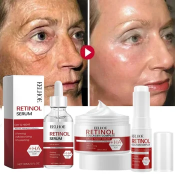 Retinol Kırışıklık Giderici Yüz Seti Anında Sıkılaştırıcı Kaldırma Yaşlanma Karşıtı Serum Solmaya İnce Çizgiler Beyazlatma Kore Cilt Bakım Ürünleri