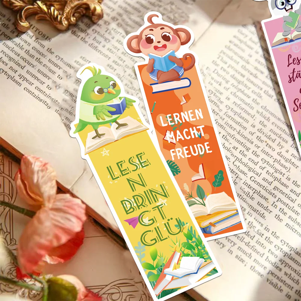 30pcs German Animal Bookmark Set for Students Reading Page Markers for Books Paper Cards for Decorating DIY Gift Message Cards