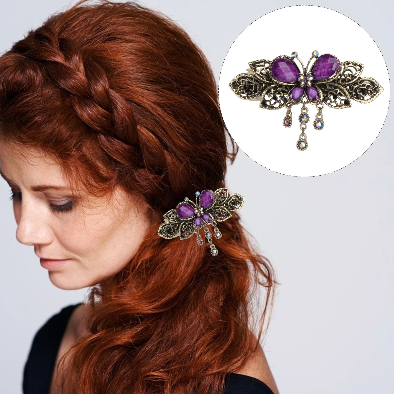 

Women Retro Style Hair Clips Hairpins Hair Barrette Clip Beauty Tools Jewelry (Purple) Hair Clip Hair Clamp