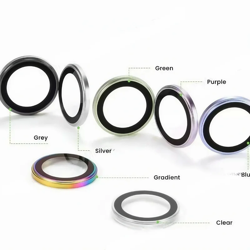 ثلاثية الأبعاد حامي العدسة المعدنية الزجاج آيفون 17 برو 17 برو ماكس 17 سبائك الهواء عودة الكاميرا الدائري غطاء آيفون 16 برو 16ProMax عدسة #5