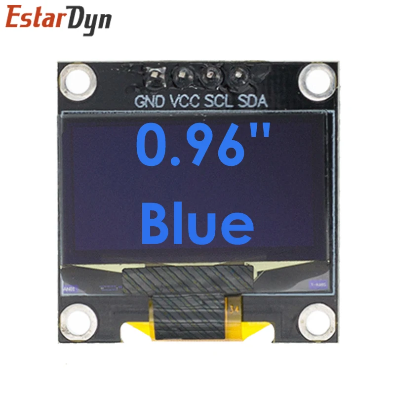 Módulo de exibição OLED para Arduino, Placa de tela LCD, 0.96 in, IIC, SPI, Serial 7 Pin, 4Pin, Branco, Azul, Amarelo, SSD1306, 12864