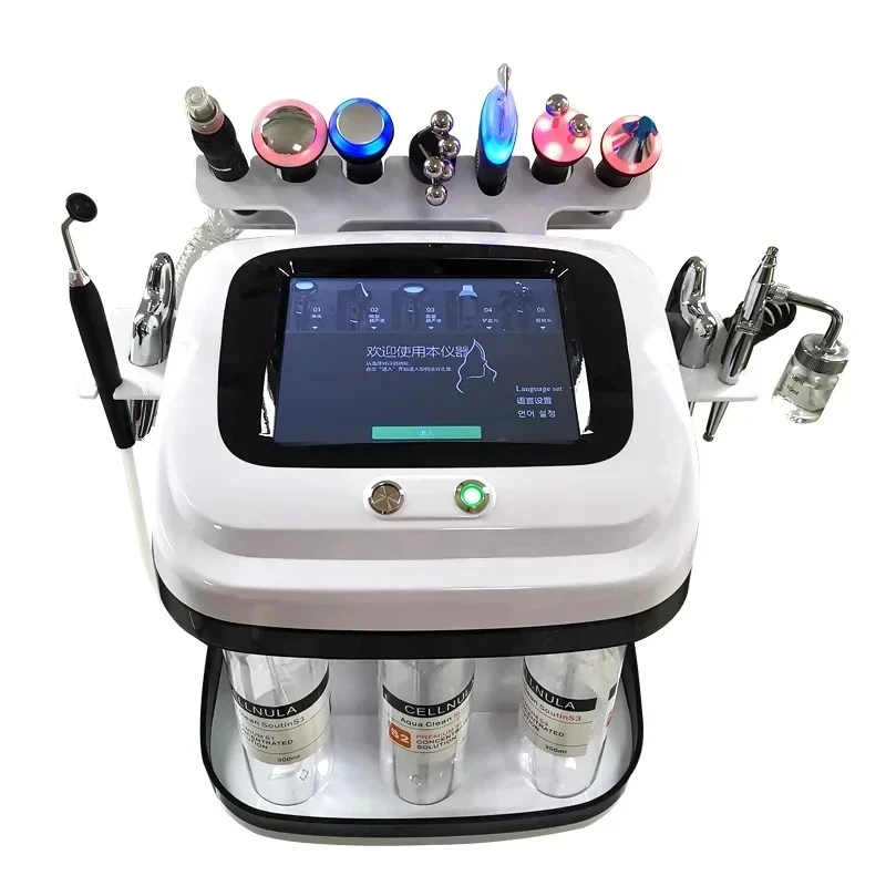 

11 In 1 Dermabrasion facial Machine H2o2 Aqua Peeling Lift Skin Bubble Moisturizer Oxygen Machine