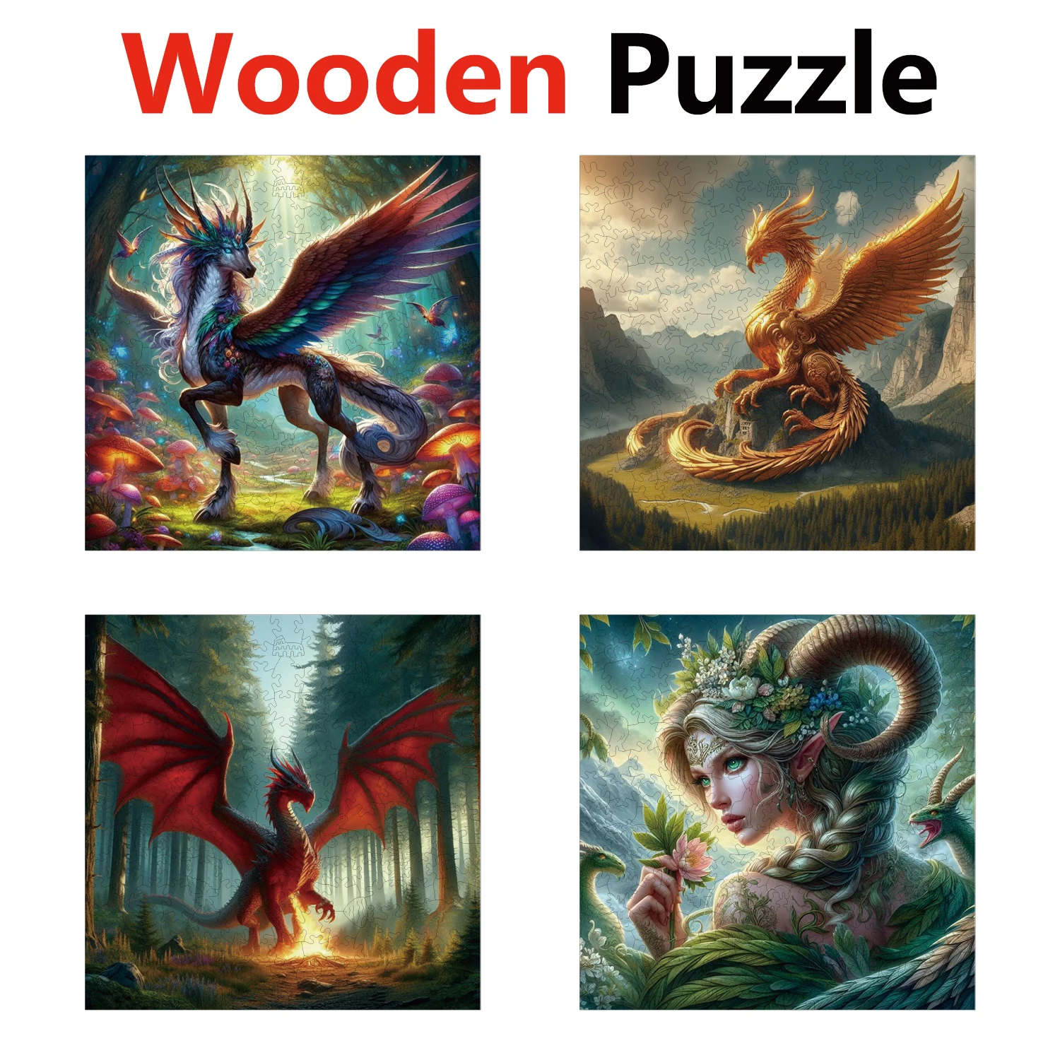 

Pegasus Dragon Maiden Animal Puzzles High Quality Jigsaw Puzzle Wooden Puzzle Best Christmas Gift
