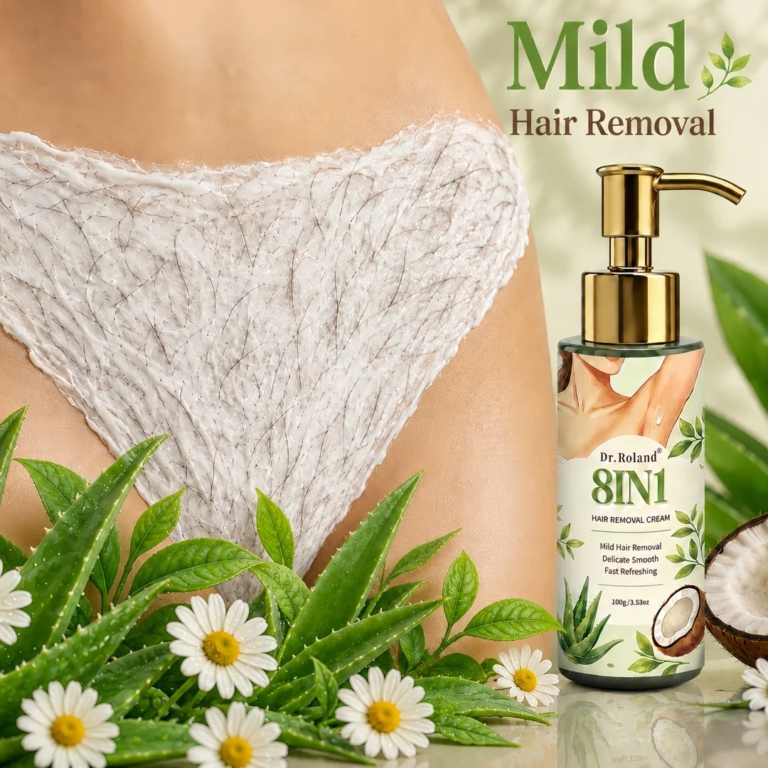 8 IN 1 Hair Removal Cream Ultra-Clean Mild Non-Irritating With Centella Asiatica Jojoba Oil Chamomile For All Body Areas
