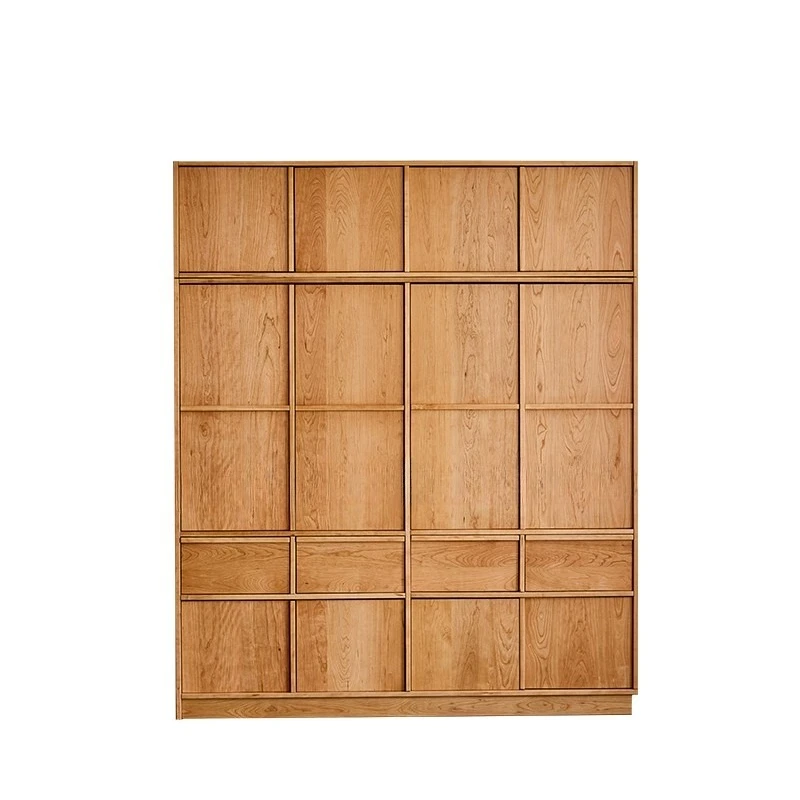 Bone line door storage combination cabinet, black walnut medium and ancient coat cabinet