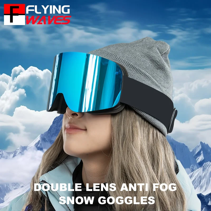 Double Layer Anti-Fog Adult Ski Goggles Outdoor Sports Snowboard Snowmobile Glasses Eyewear Full REVO Coating Snow Goggles UV400