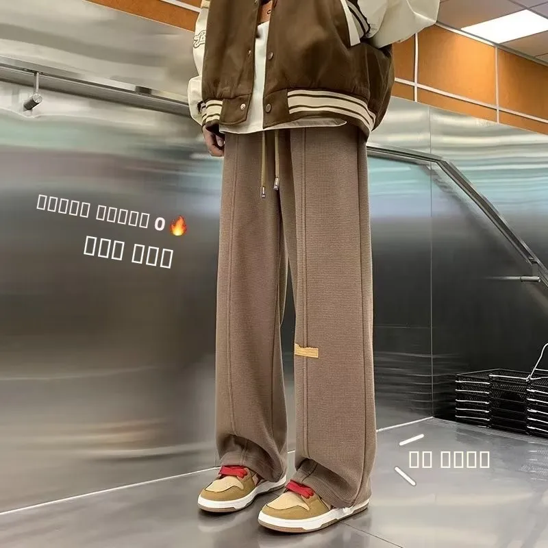 

Мужские утепленные широкие прямые повседневные брюки на осень-зиму, теплые, свободные, удобные спортивные брюки, модный бренд