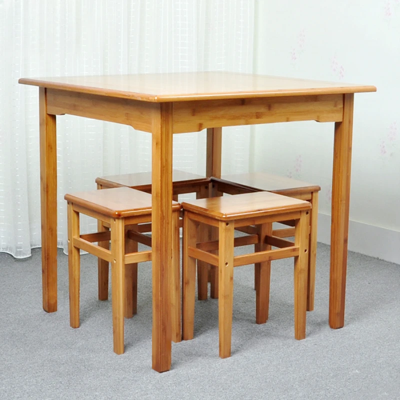 

The dining table is solid wood, the square table is small, the dining table is square, bamboo square table, simple