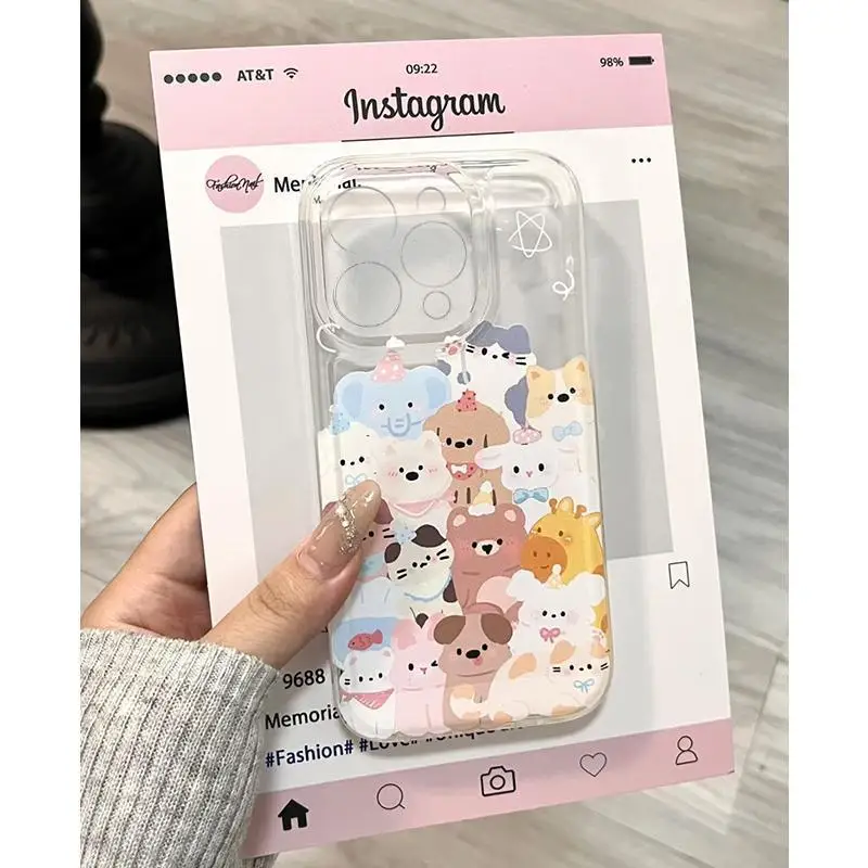 Funda de teléfono con ilustración de parque de animales cálido para iPhone 17 AIR 16 E 15 14 13 12 11 XR PRO XS MAX PLUS, funda suave anticaída a prueba de polvo