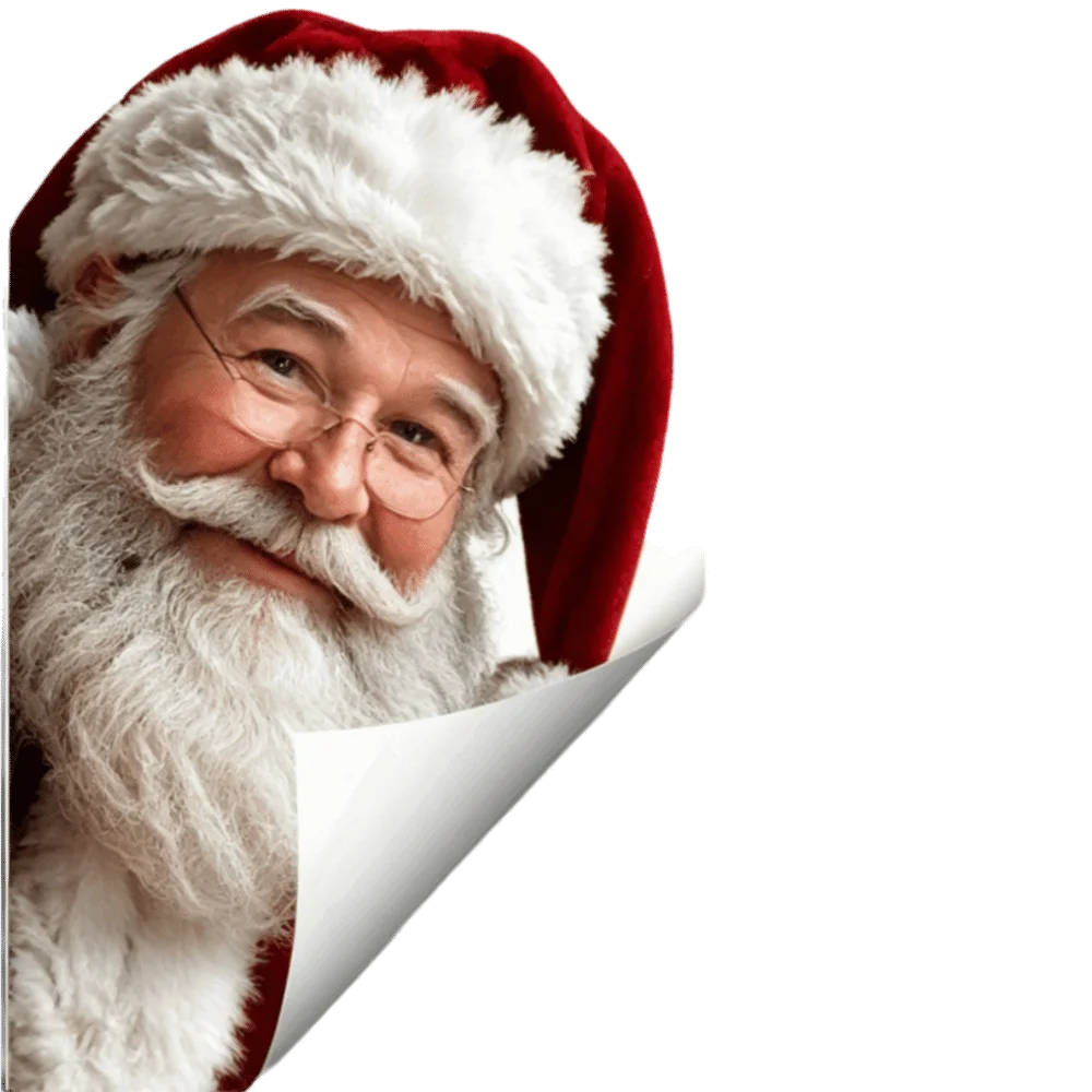 2D Flat Static Cling Window Sticker Reusable No Residue Peeking Santa Claus Realistic Print Removable Christmas Decal Wall
