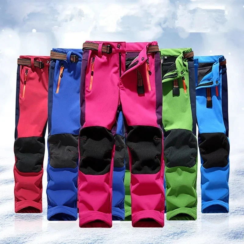 new spring windproof waterproof children outdoor kids pants boys girls soft shell pants warm teens climbing pants sweatpants