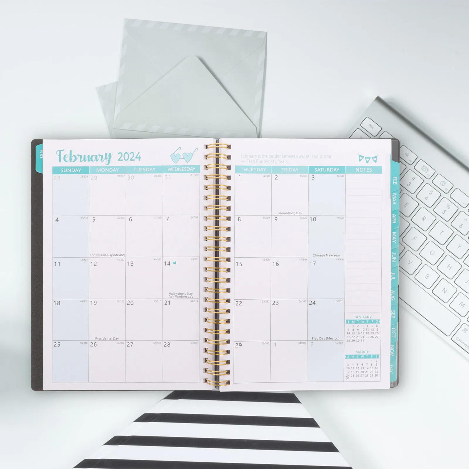 

Еженедельный академический планировщик на пружине, портативный ежедневный органайзер для студентов и преподавателей, расписание на 2024 год, управление временем, запись