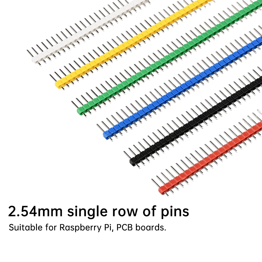 30PCS 1X40Pin Breakable Pin Header 2.54mm Single Row Male Header Connector Kit PCB Pin Strip for Arduino