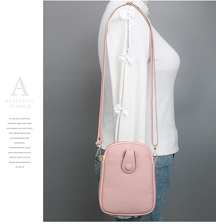 Modische Handytasche Damen Umhängetasche Einschultrige Mini Quadratische Tasche Kartenhalter Tragbare PU-Leder Geldbörse – Detail 24