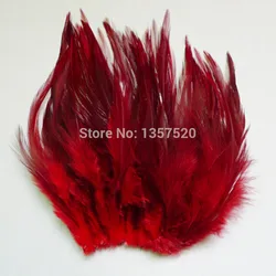 Naturale 50 pz/lotto Bella Rosso gonna di piume di Fagiano Collo Piume FAI DA TE fai da te cucito accessori 10-15cm /4-6''