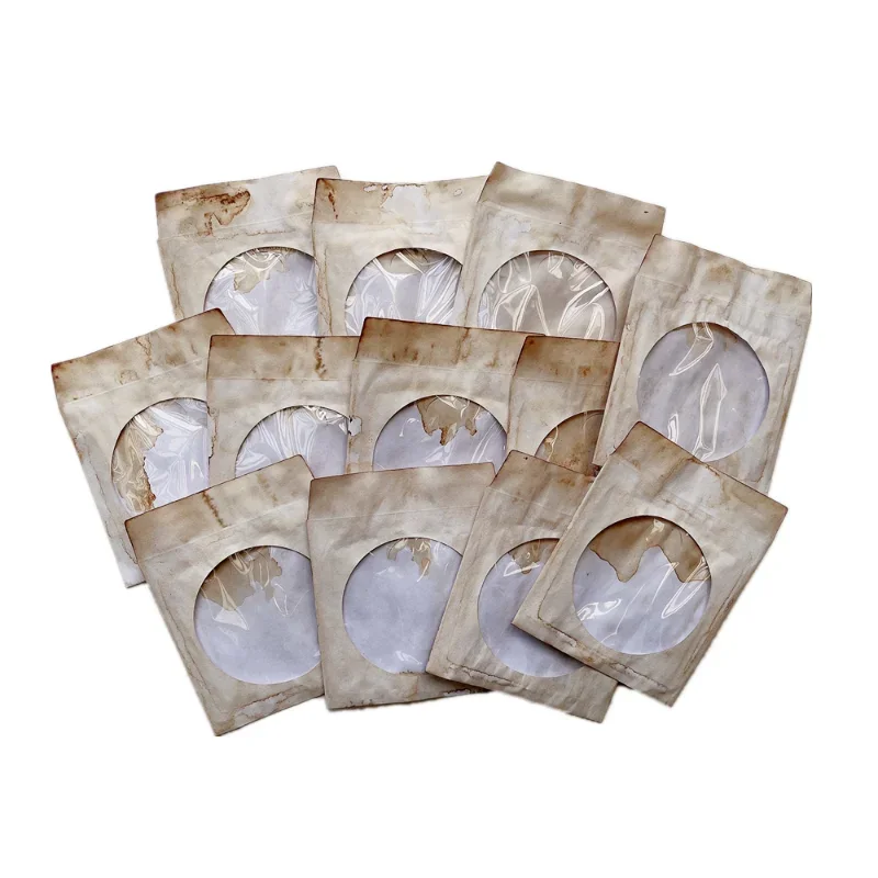 5 Pieces Vintage Coffee Dyed Transparent Paper Bag Junk Journal Ephemera DIY Album Collage Bag Scrapbooking Material Paper Pack view 5