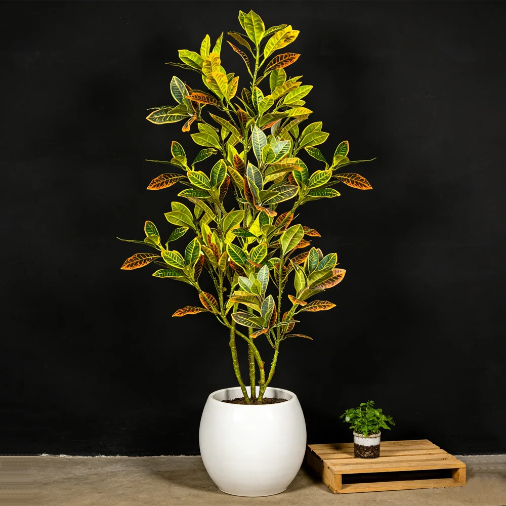 80-120cm Großer Künstlicher Banyanbaum Künstliche Ficus-Pflanzen Plastikbaum-Blätter Hoher Geigenfeigenbaum für Heim-, Party- und Hochzeitsdekoration – Detail 4
