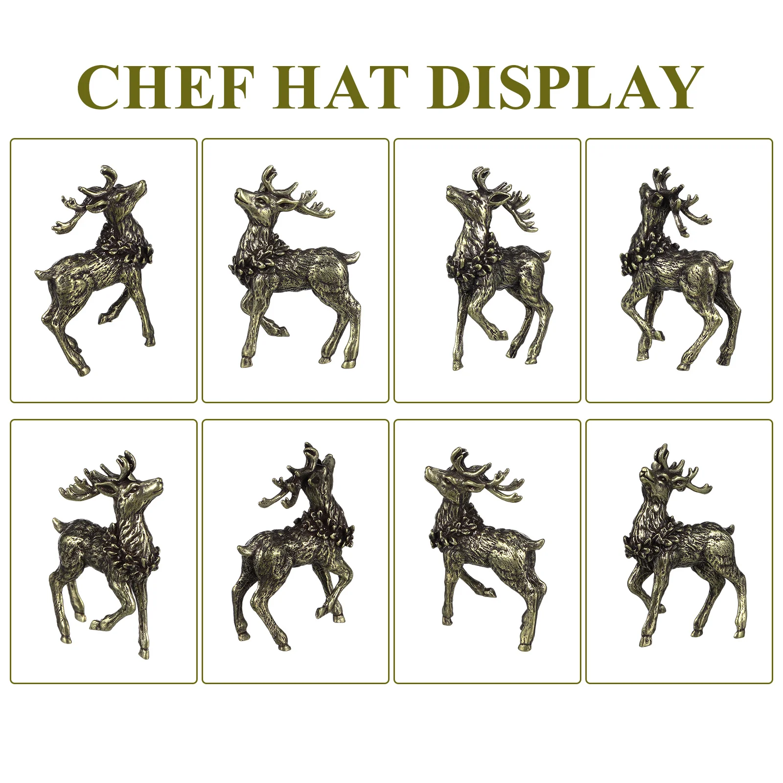 

2pcs Pure Brass Decor Solid Sika Deer Craft Ornament For Home Office Desktop Space Saving Animal Brass Deer Decor