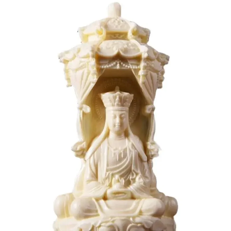 Three Holy Pagodas Carving Guanyin Ornament Jizang Bodhisattva Tathagata Buddha