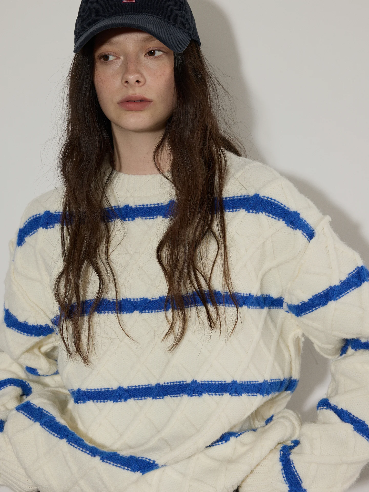 

Вязаный свитер Lofi в винтажном стиле с цветными полосками, женский, свободного кроя, осенне-зимний, новый, универсальный топ с эффектом высокой комфортности