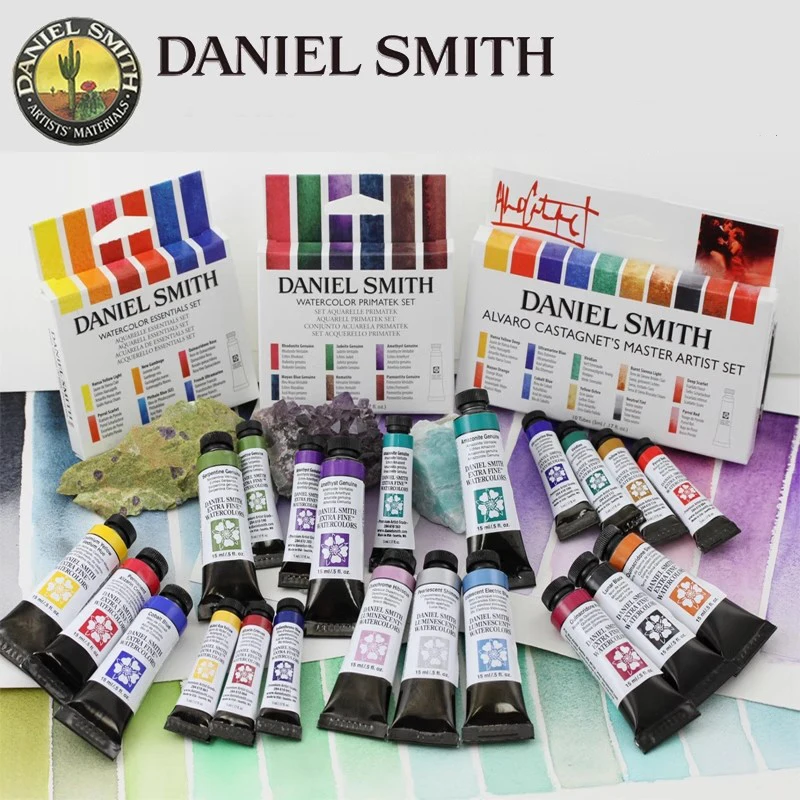 

DS Daniel Smith Artist Watercolor Paint 6/10 Tubes 5ml Extra Fine/ Base/ Mineral /Alvaro Castagnet /Jean Haines/ Pear Master Art