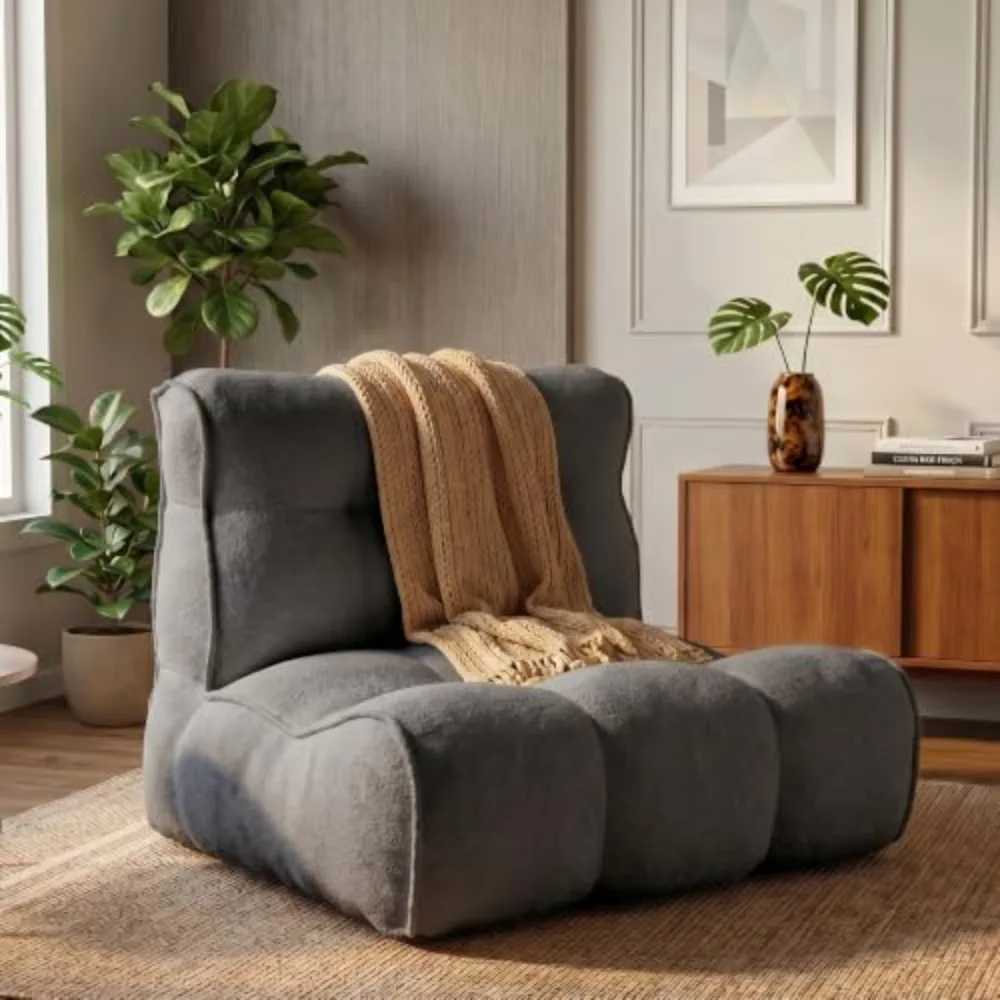 Gaint Bedroom Sofa for Adults, Memory Foam Lazy Sofa Sack, Ultra Soft Faux Fur Floor Sofa, Floor Couch for Bedroom