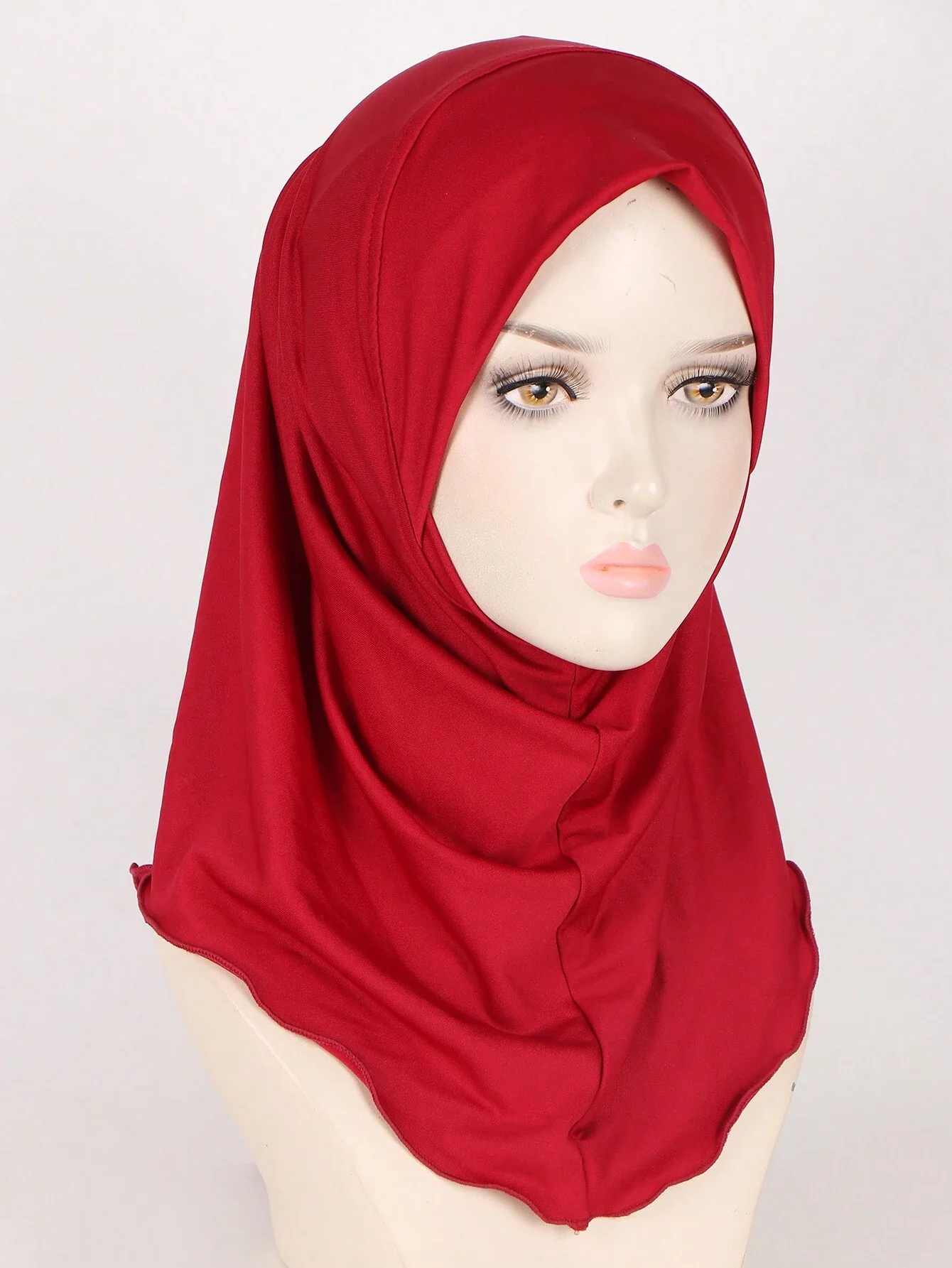 Muslim Hijab Milk Silk Convenient Pullover Hat Malay Pullover Hijab Multicolor Solid Color Close Copy Lace Ladies Ethnic Hat