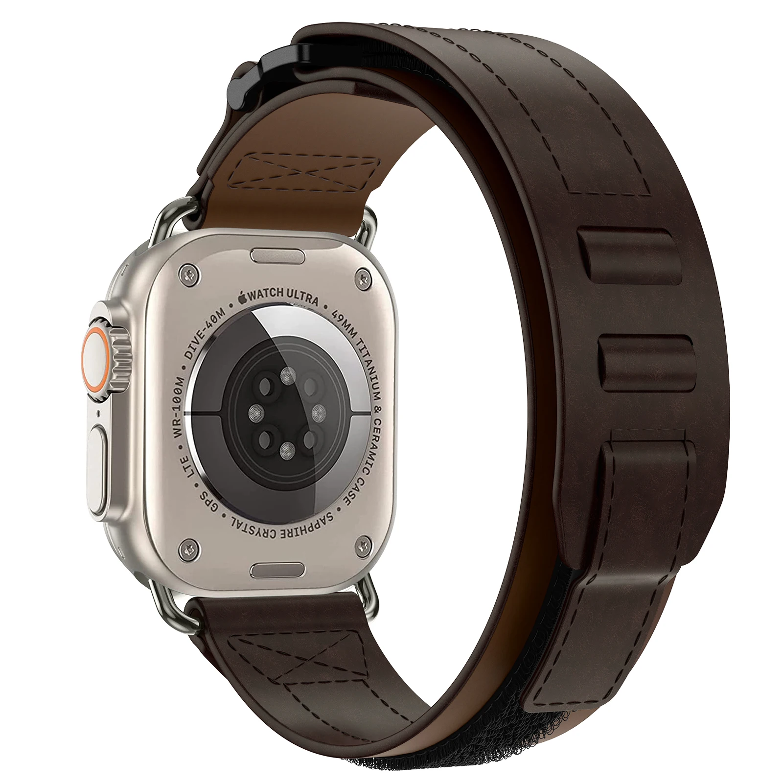 YAYUU Leather Strap For Apple Watch Bands 38/40/41/42/44/45/46mm Sport bracelet For iWatch series 4 5 6 SE 7 8 9 10 ultra/2 49mm