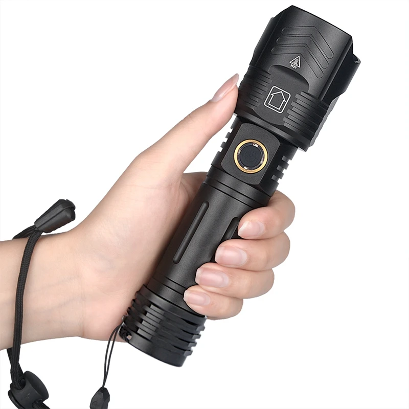 XHP90 9-Core LED Flashlight Zoom USB Rechargeable XHP90 Torch IPX4 Waterproof Flash Lamp 18650 26650 Handheld Light