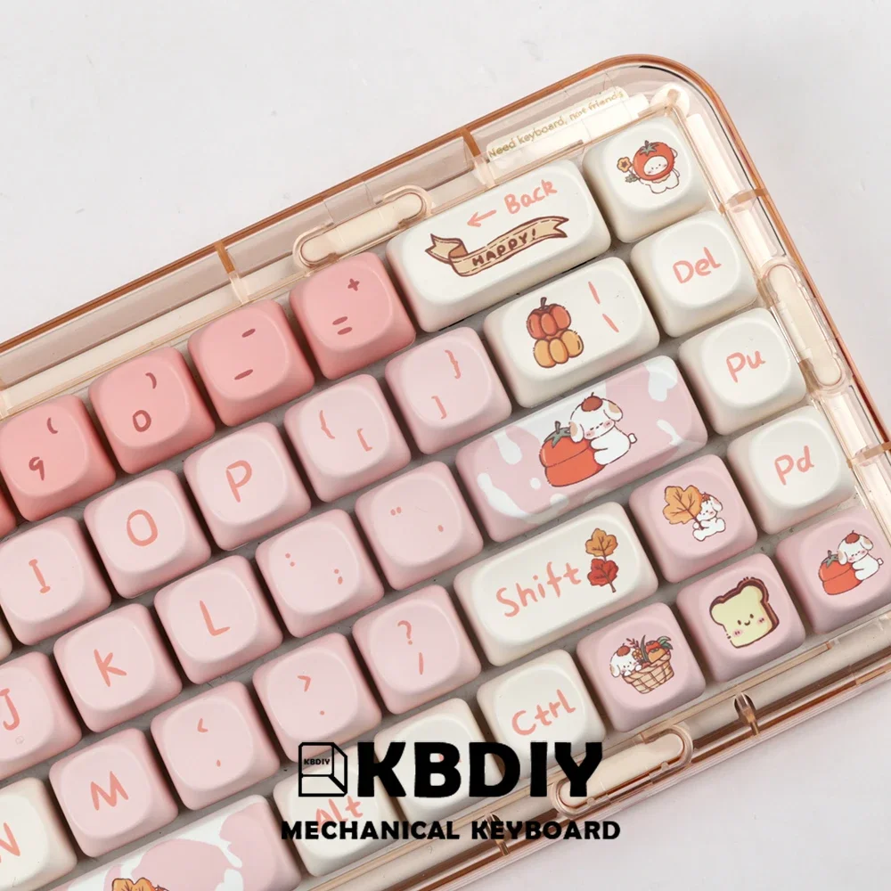 KBDiy Cute Autumn Dog Keycaps MOA Profile PBT Keycap for Mechanical Keyboard DIY Cat Pig Panda for Aula F87 F108 F99 Pro ACE60